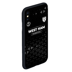 Чехол iPhone XS Max матовый West Ham Champions Uniform, цвет: 3D-черный — фото 2