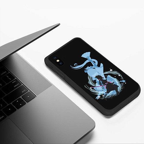 Чехол iPhone XS Max матовый AYAKA GENSHIN IMPACT / 3D-Черный – фото 3