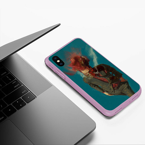 Чехол iPhone XS Max матовый Эн art / 3D-Сиреневый – фото 3