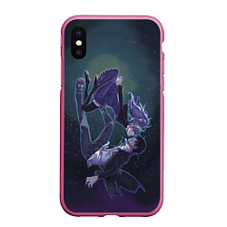 Чехол iPhone XS Max матовый Darker than black арт, цвет: 3D-малиновый