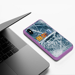Чехол iPhone XS Max матовый IN COLD horizontal logo with ice, цвет: 3D-фиолетовый — фото 2