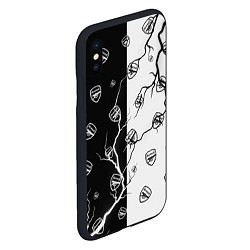 Чехол iPhone XS Max матовый АРСЕНАЛ - Молнии Паттерн, цвет: 3D-черный — фото 2
