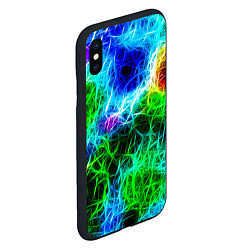 Чехол iPhone XS Max матовый ПЕРЕПЛЕТЕННЫЕ ЦВЕТНЫЕ УЗОРЫ, цвет: 3D-черный — фото 2