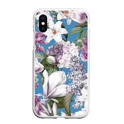 Чехол iPhone XS Max матовый Цветы Белые Лилии В Саду Летом