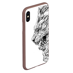 Чехол iPhone XS Max матовый LION pride, цвет: 3D-коричневый — фото 2