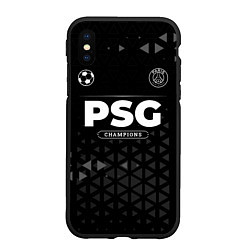 Чехол iPhone XS Max матовый PSG Champions Uniform, цвет: 3D-черный