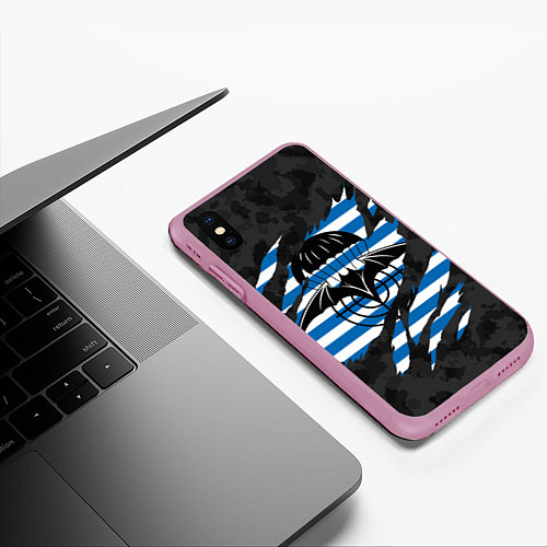 Чехол iPhone XS Max матовый СПЕЦНАЗ ГРУ ВДВ / 3D-Розовый – фото 3