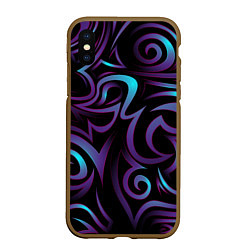 Чехол iPhone XS Max матовый Неоновое завихрение