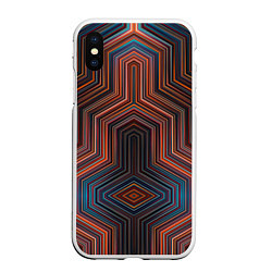 Чехол iPhone XS Max матовый Симметрия в геометрии цвета, цвет: 3D-белый