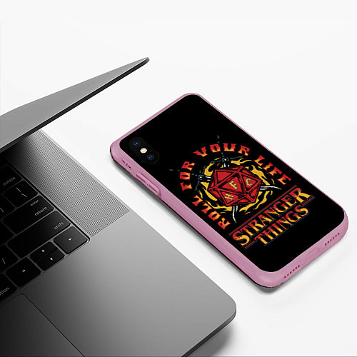 Чехол iPhone XS Max матовый HFC STRANGER THINGS / 3D-Розовый – фото 3