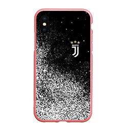 Чехол iPhone XS Max матовый Ювентус juventus Белые брызги, цвет: 3D-баблгам