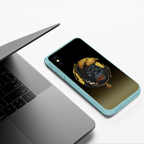 Чехол iPhone XS Max матовый Hip-hop Gorilla / 3D-Мятный – фото 3