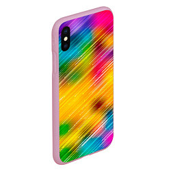 Чехол iPhone XS Max матовый RAINBOW POLYCHROME, цвет: 3D-розовый — фото 2