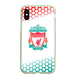 Чехол iPhone XS Max матовый Liverpool соты, цвет: 3D-салатовый