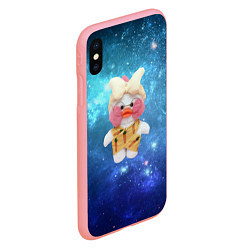 Чехол iPhone XS Max матовый Lalafanfan Duck в космосе, цвет: 3D-баблгам — фото 2