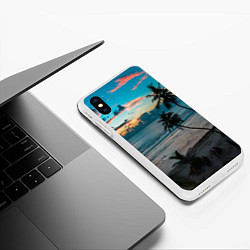 Чехол iPhone XS Max матовый Вечерний остров, цвет: 3D-белый — фото 2