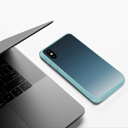 Чехол iPhone XS Max матовый GRADIENT shades of blue / 3D-Мятный – фото 3