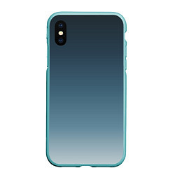 Чехол iPhone XS Max матовый GRADIENT shades of blue, цвет: 3D-мятный