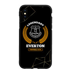 Чехол iPhone XS Max матовый Лого Everton и надпись Legendary Football Club на, цвет: 3D-черный