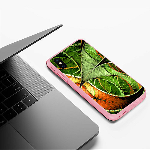 Чехол iPhone XS Max матовый Растительный абстрактный фрактальный паттерн Veget / 3D-Баблгам – фото 3