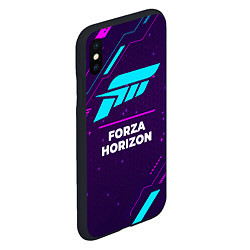 Чехол iPhone XS Max матовый Символ Forza Horizon в неоновых цветах на темном ф, цвет: 3D-черный — фото 2