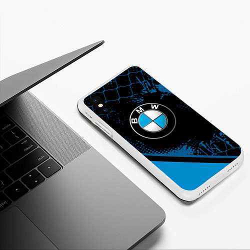 Чехол iPhone XS Max матовый BMW : БМВ ЛОГО / 3D-Белый – фото 3