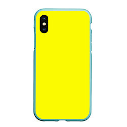Чехол iPhone XS Max матовый Однотонный неоновый лимонный желтый тон, цвет: 3D-мятный