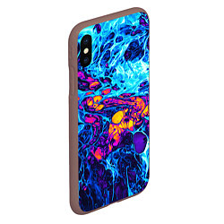 Чехол iPhone XS Max матовый Взрыв Неона Fluid Explosion Неон, цвет: 3D-коричневый — фото 2