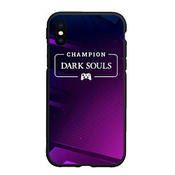 Чехол iPhone XS Max матовый Dark Souls Gaming Champion: рамка с лого и джойсти, цвет: 3D-черный