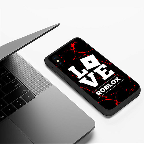 Чехол iPhone XS Max матовый Roblox Love Классика / 3D-Черный – фото 3