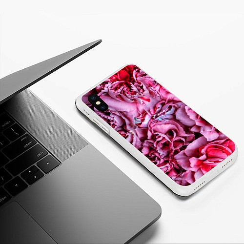 Чехол iPhone XS Max матовый Гвоздики / 3D-Белый – фото 3