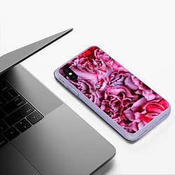 Чехол iPhone XS Max матовый Гвоздики, цвет: 3D-светло-сиреневый — фото 2