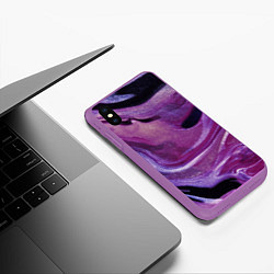 Чехол iPhone XS Max матовый Фиолетовая текстура, цвет: 3D-фиолетовый — фото 2