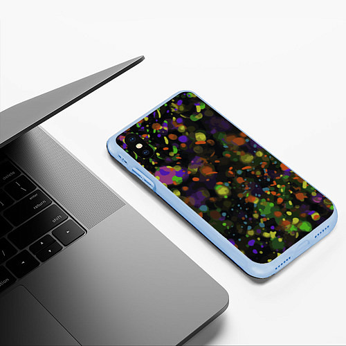 Чехол iPhone XS Max матовый Разноцветное конфетти / 3D-Голубой – фото 3