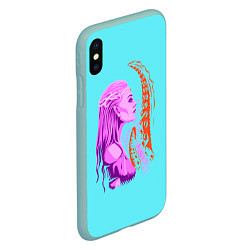 Чехол iPhone XS Max матовый GIRL AND OCTOPUS TENTACLES, цвет: 3D-мятный — фото 2