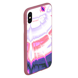 Чехол iPhone XS Max матовый Тай-дай Абстракция Tie-Dye, цвет: 3D-малиновый — фото 2