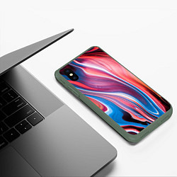 Чехол iPhone XS Max матовый Colorful river, цвет: 3D-темно-зеленый — фото 2