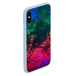 Чехол iPhone XS Max матовый Извержение вулкана Текстура камня, цвет: 3D-голубой — фото 2