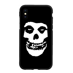 Чехол iPhone XS Max матовый Misfits череп, цвет: 3D-черный