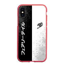 Чехол iPhone XS Max матовый FAIRY TAIL BLACK AND WHITE LOGO, цвет: 3D-красный