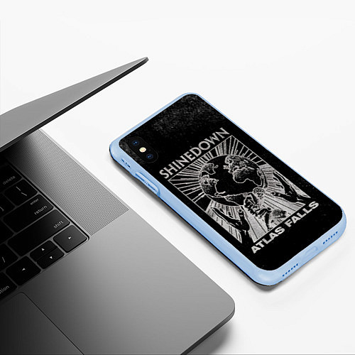Чехол iPhone XS Max матовый Atlas Falls - Shinedown / 3D-Голубой – фото 3
