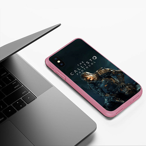 Чехол iPhone XS Max матовый Джейкоб Ли The Callisto Protocol / 3D-Малиновый – фото 3