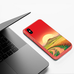 Чехол iPhone XS Max матовый Дорога к солнцу, цвет: 3D-красный — фото 2