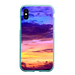 Чехол iPhone XS Max матовый Небо на закате, цвет: 3D-мятный