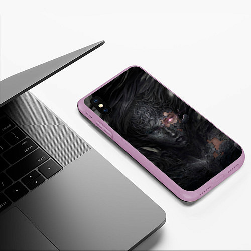 Чехол iPhone XS Max матовый Окаменелая девушка / 3D-Сиреневый – фото 3