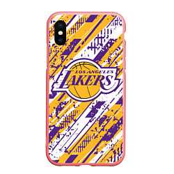 Чехол iPhone XS Max матовый LAKERS ЛОС-АНДЖЕЛЕС ЛЕЙКЕРС, цвет: 3D-баблгам