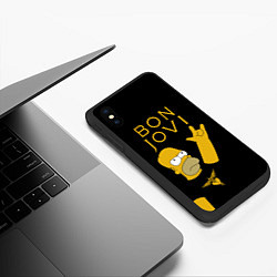 Чехол iPhone XS Max матовый Bon Jovi Гомер Симпсон Рокер, цвет: 3D-черный — фото 2