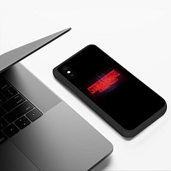 Чехол iPhone XS Max матовый С логотипом Stranger Things, цвет: 3D-черный — фото 2