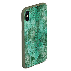 Чехол iPhone XS Max матовый Растительный камуфляж, цвет: 3D-темно-зеленый — фото 2
