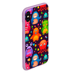 Чехол iPhone XS Max матовый CHARMING MONSTERS, цвет: 3D-сиреневый — фото 2